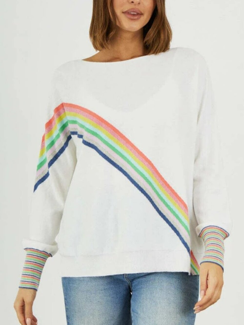 Zaket & Plover Rainbow Cashmere Cotton Sweater